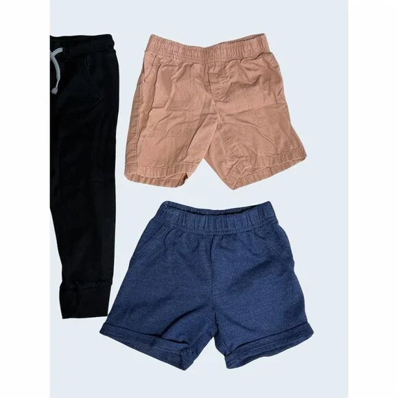 Carter's Boys Outfit Set Size 3T 4pc Long Sleeve Shirt Joggers Shorts Lot - Picture 3 of 8